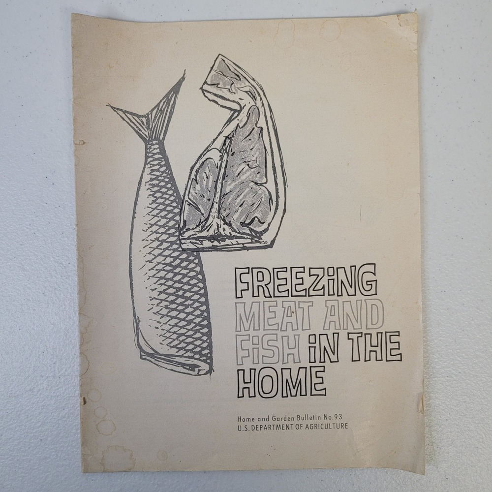Freezing‎ Meat and Fish in the Home USDA Bulletin No 93 1964 Vintage Booklet